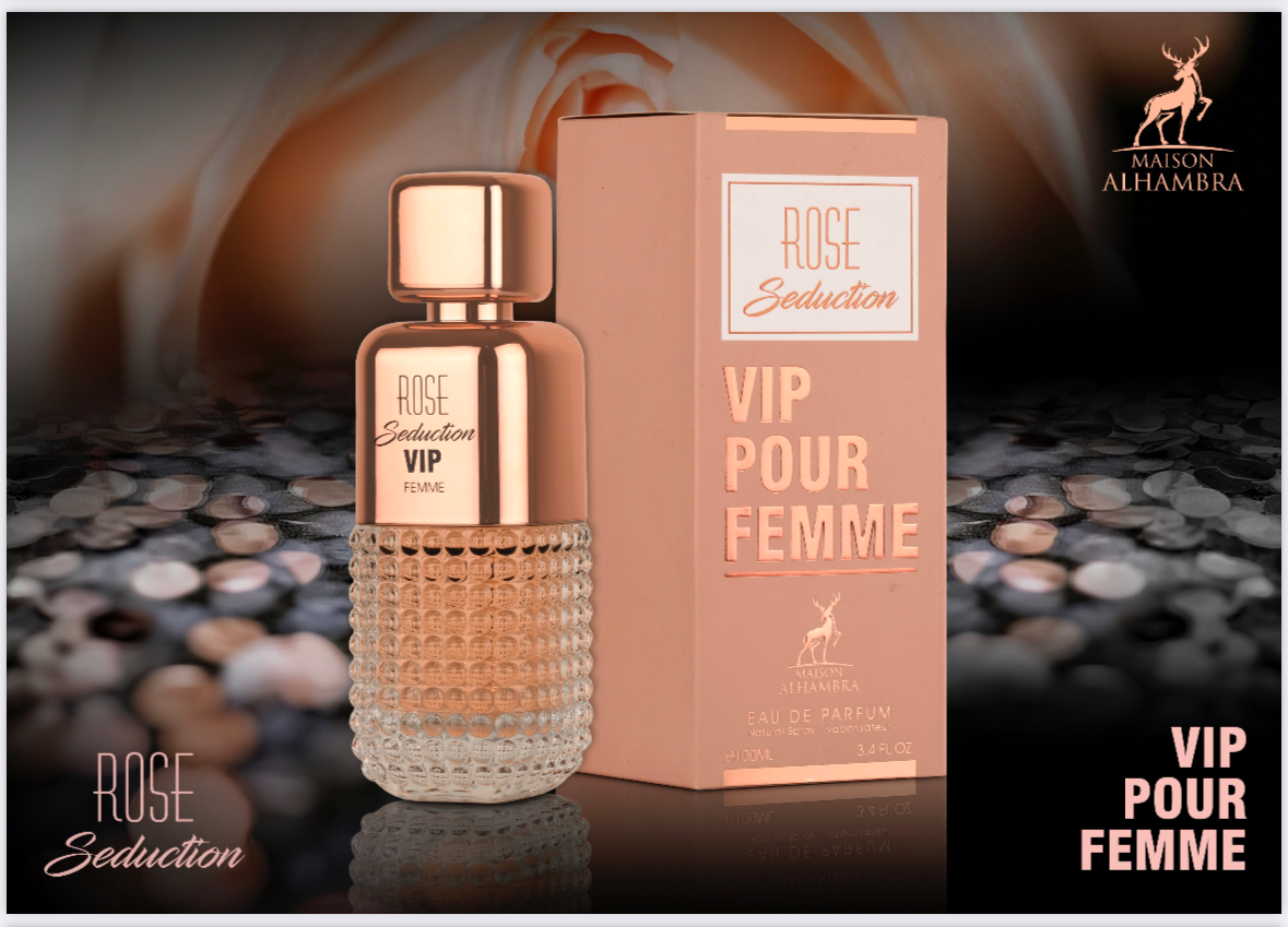 Vip Femme Rose Seduction EDP Perfume By Maison Alhambra Lattafa Vip Femme Rose Seduction EDP Perfume By Maison Alhambra Lattafa