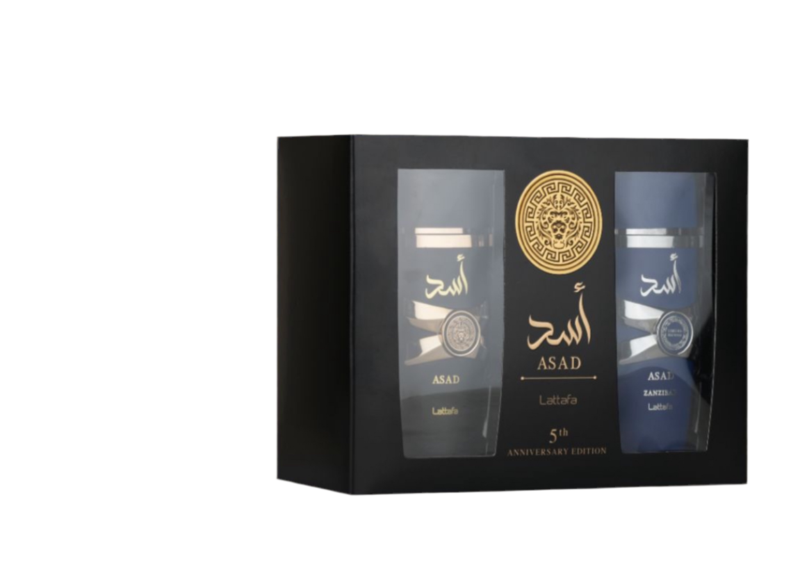 Lattafa Asad 2pc Duo Gift Set: Asad & Asad Zanzibar Duo Gift Set 5th Anniversary Edition