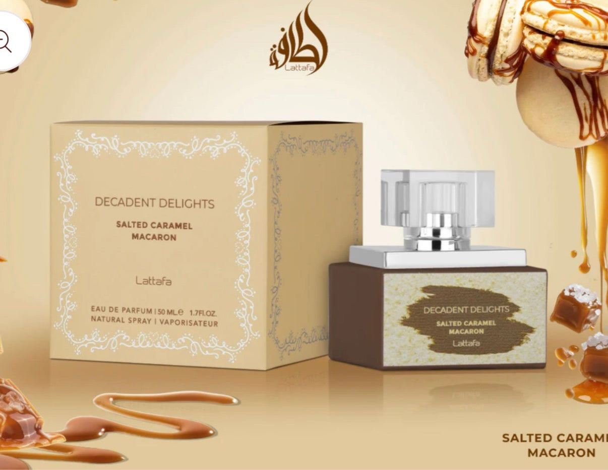 Decadent Delights Salted Caramel Macaron EDP Perfume By Lattafa 1.7oz / 50ml
